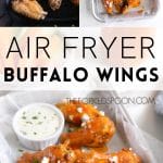 Air Fryer Buffalo Wings Pinterest pin image collage