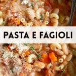 Pasta a Fagioli Soup Pinterest Pin Image