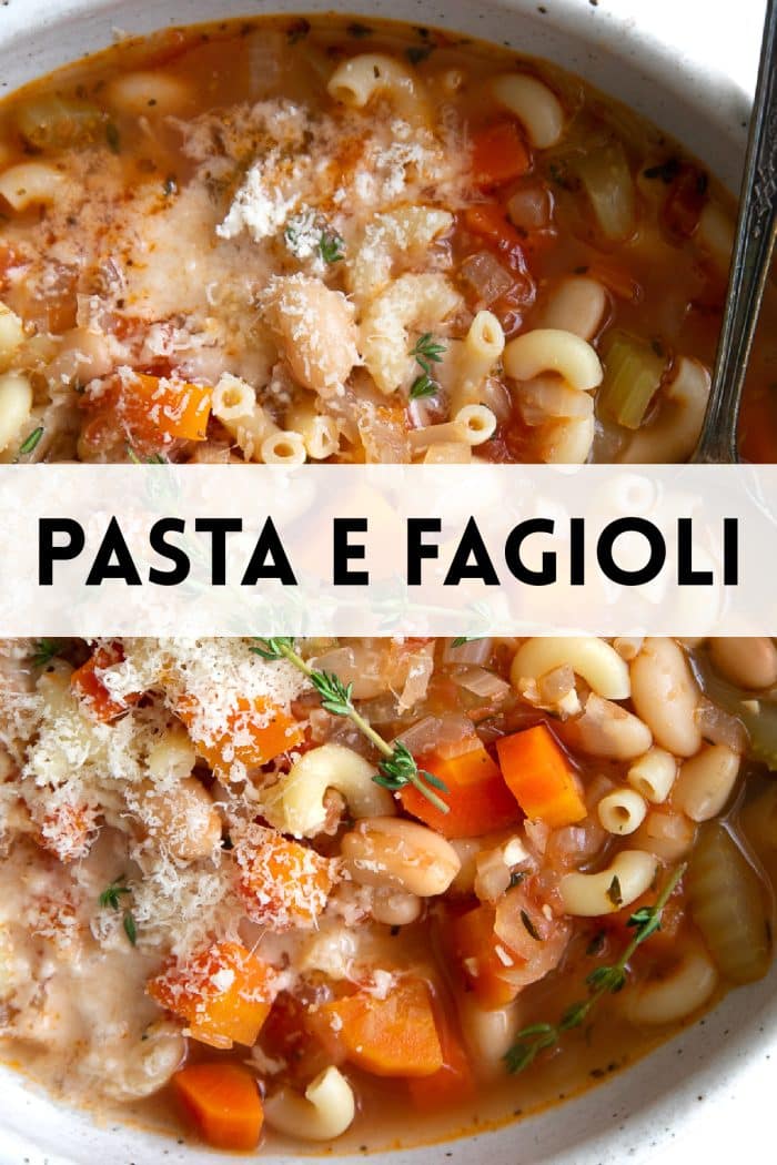 Pasta a Fagioli Soup Pinterest Pin Image