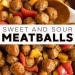 Sweet and Sour Meatballs Pinterest Pin