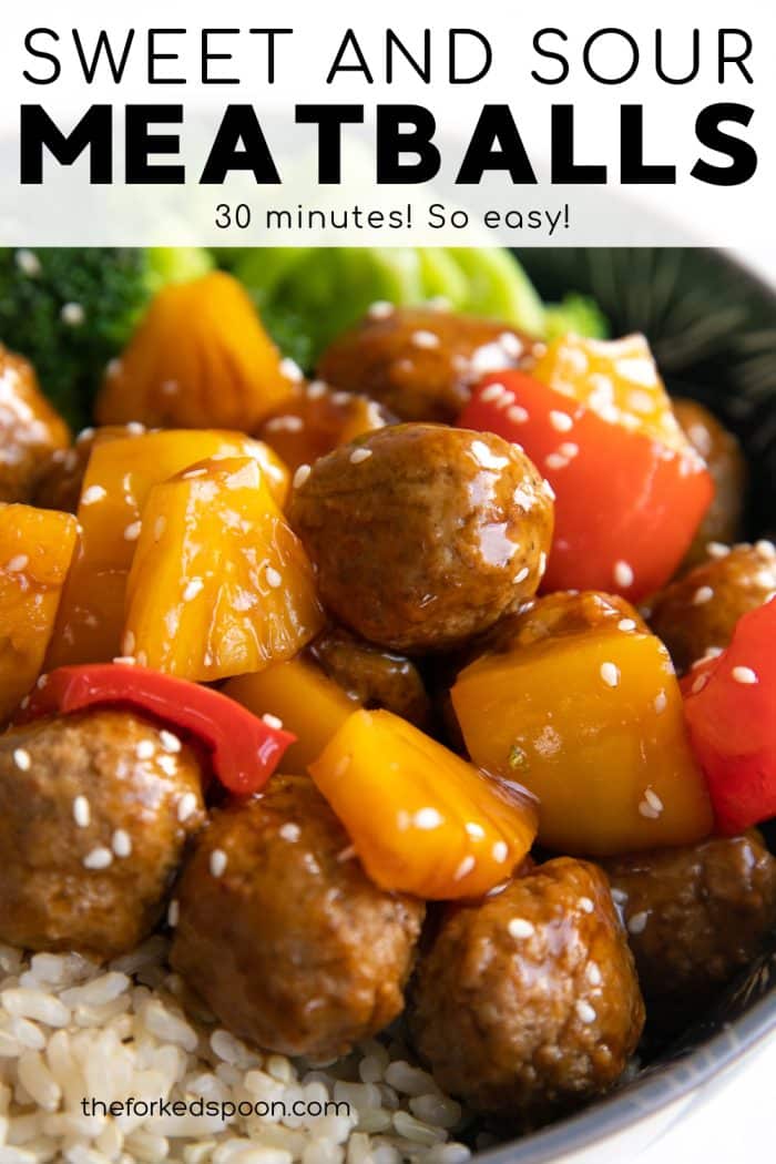 Sweet and Sour Meatballs Pinterest Pin