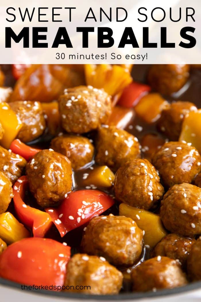 Sweet and Sour Meatballs Pinterest Pin