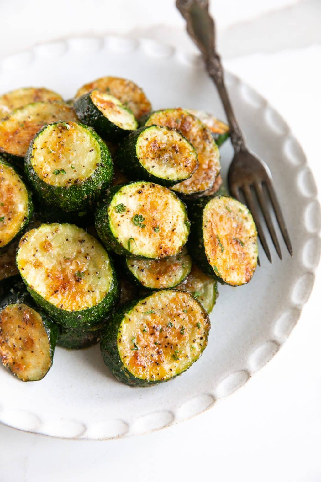 Roasted Zucchini with Parmesan - The Forked Spoon