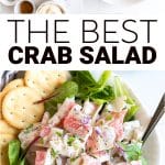 crab salad pinterest pin image