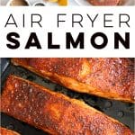 Air fryer salmon Pinterest Pin Image