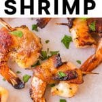 Bacon Wrapped Shrimp Pinterest Pin Image