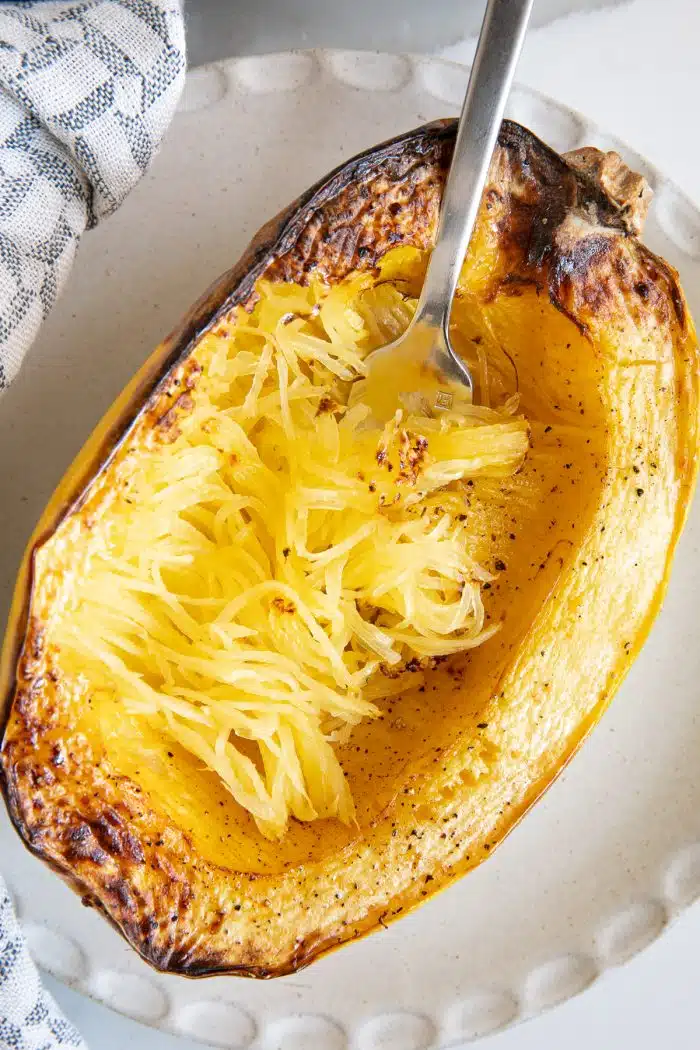 Air Fryer Spaghetti Squash [theforkedspoon.com]