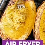 air fryer spaghetti squash pinterest pin image
