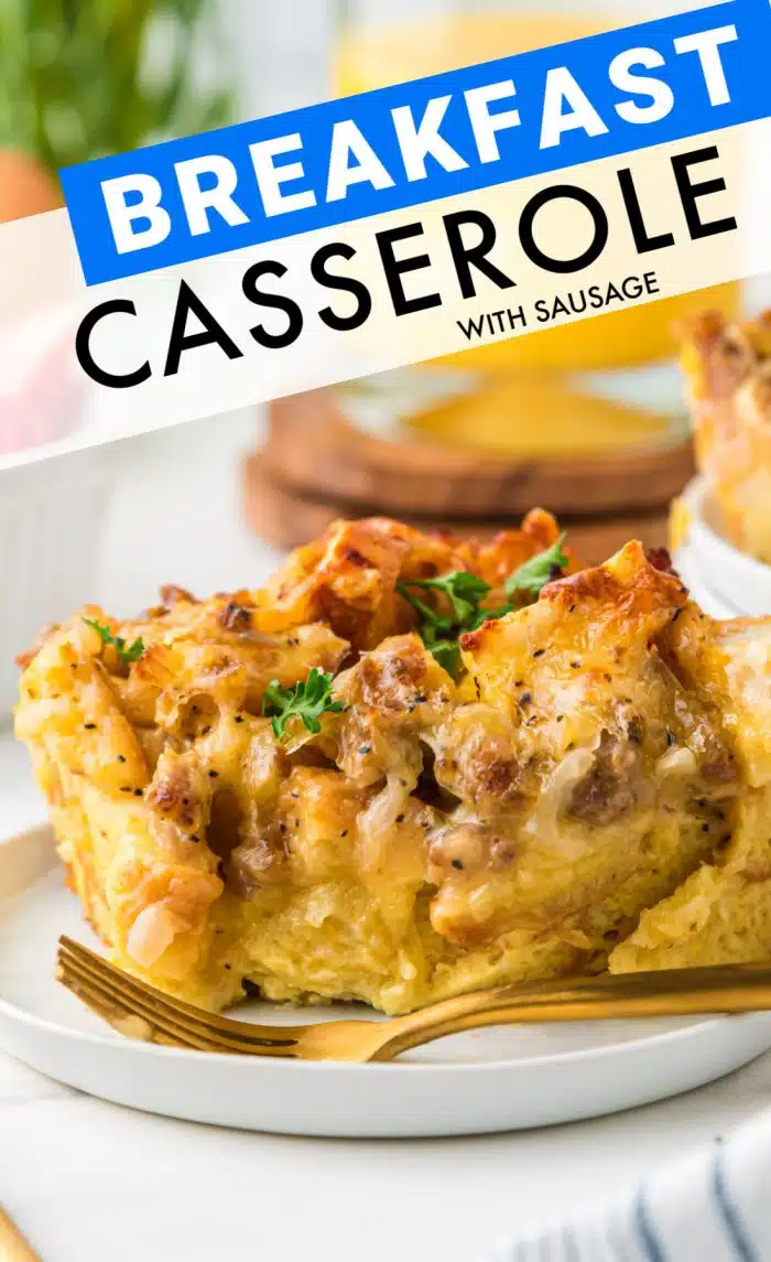 breakfast casserole pinterest pin image
