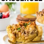 breakfast casserole pinterest pin image