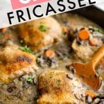 chicken fricassee pinterest pin image