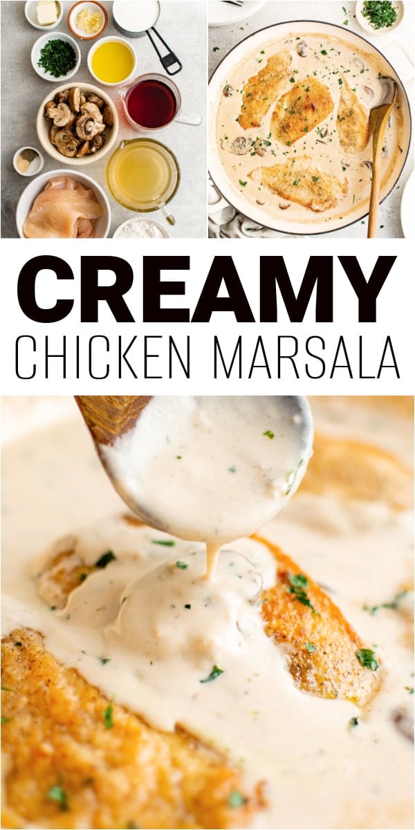 Creamy Chicken Marsala Pinterest Pin Image