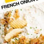 French Onion Dip Pinterest Pin Image