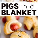 Pigs in a Blanket Pinterest pin image