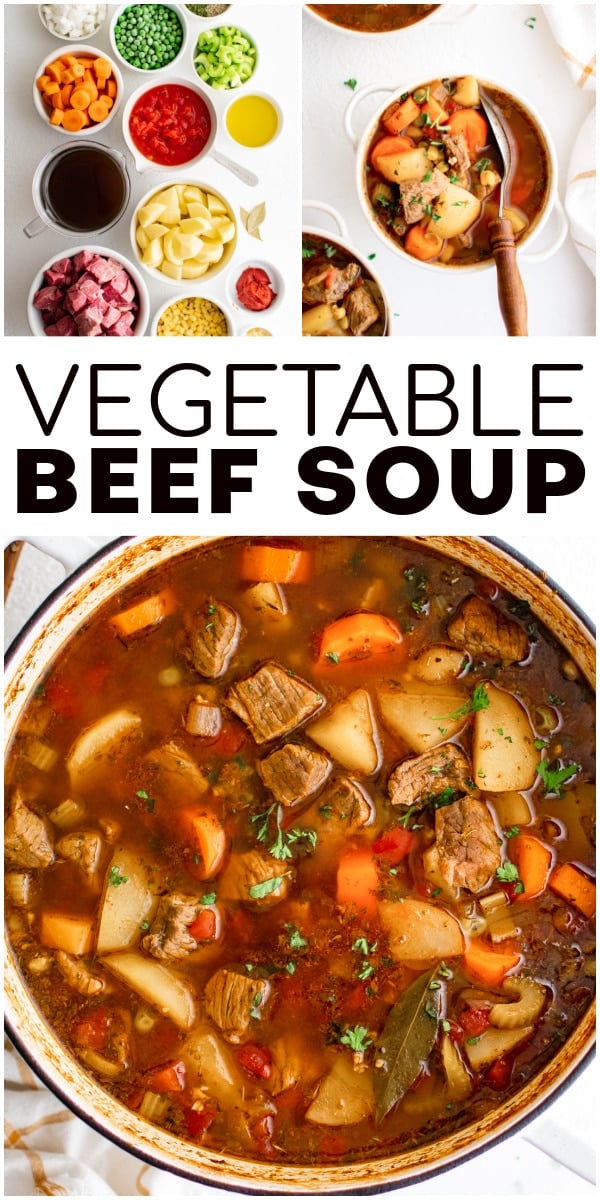 Vegetable Beef Soup Pinterest Pin Image
