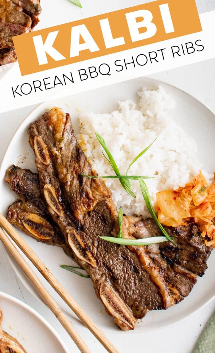 Kalbi (Korean BBQ short ribs) Pinterest Pin Image