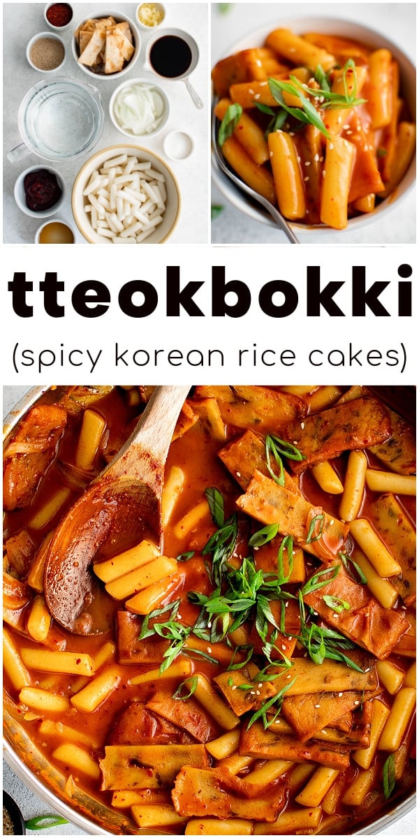 Tteokbokki (Spicy Korean Rice Cakes) Pinterest Pin Image