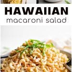 pinterest pin image for hawaiian macaroni salad