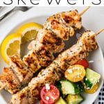 chicken skewers pinterest pin image