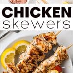 chicken skewers pinterest pin image
