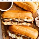 French Dip Sandwich Pinterest pin image