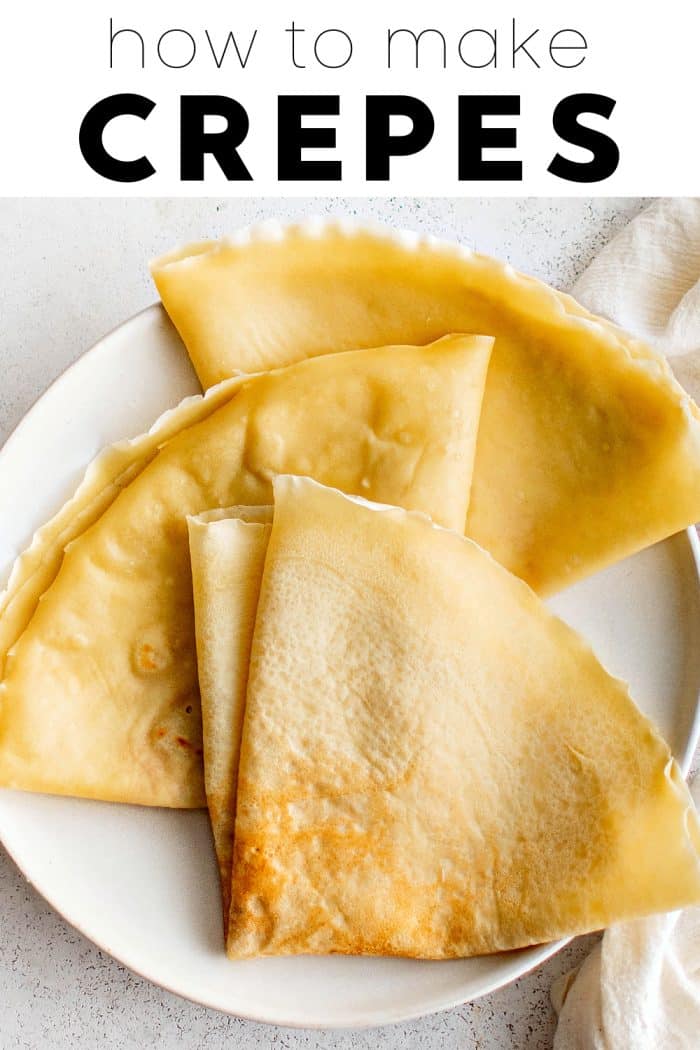 Crepe Recipe (How to Make Crepes) Pinterest Pin Image