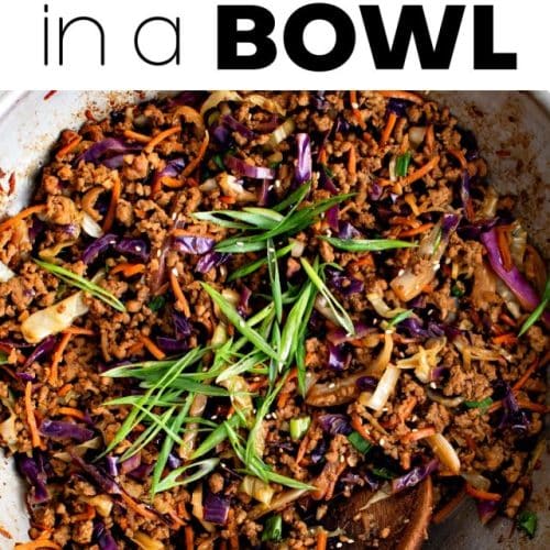 egg roll in a bowl pinterest pin image
