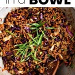 egg roll in a bowl pinterest pin image