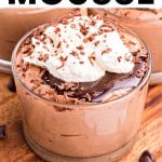 chocolate mousse recipe pinterest pin image