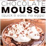 chocolate mousse recipe pinterest pin image