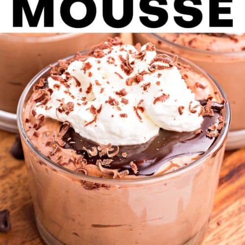 chocolate mousse recipe pinterest pin image