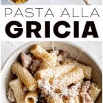 pasta alla gricia pinterest pin image