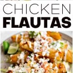 Flautas de Pollo (Chicken Flautas) Pinterest Pin Image