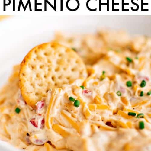 Pinterest Pin Image for Homemade Pimento Cheese Recipe