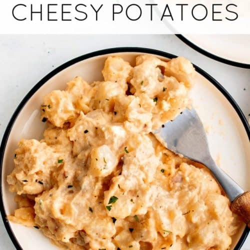 Pinterest Pin Image for Crockpot Cheesy Potatoes