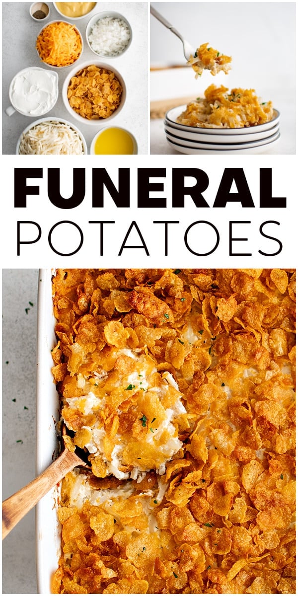 Best Ever Funeral Potatoes Pinterest Pin image
