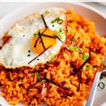 kimchi fried rice pinterest pin image.