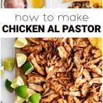 Easy recipe for Chicken Al Pastor Pinterest Pin Image