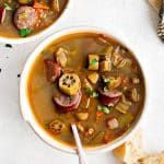 Okra soup recipe pinterest pin image.