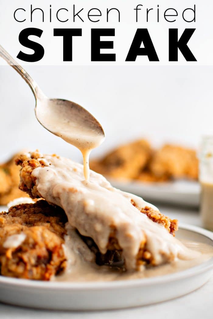 Chicken Fried Steak Pinterest Pin Collage with text overlay
