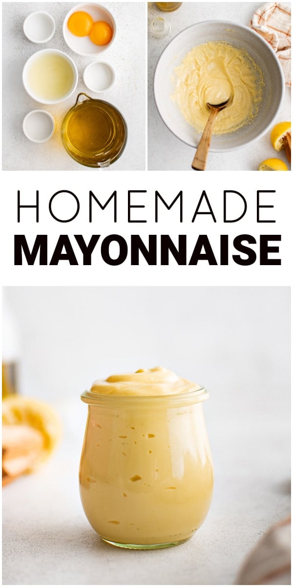 Mayonnaise Recipe Pinterest Pin image collage with text.