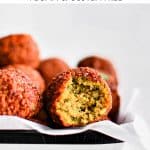 Pinterest pin image for homemade falafel recipe with text overlay.