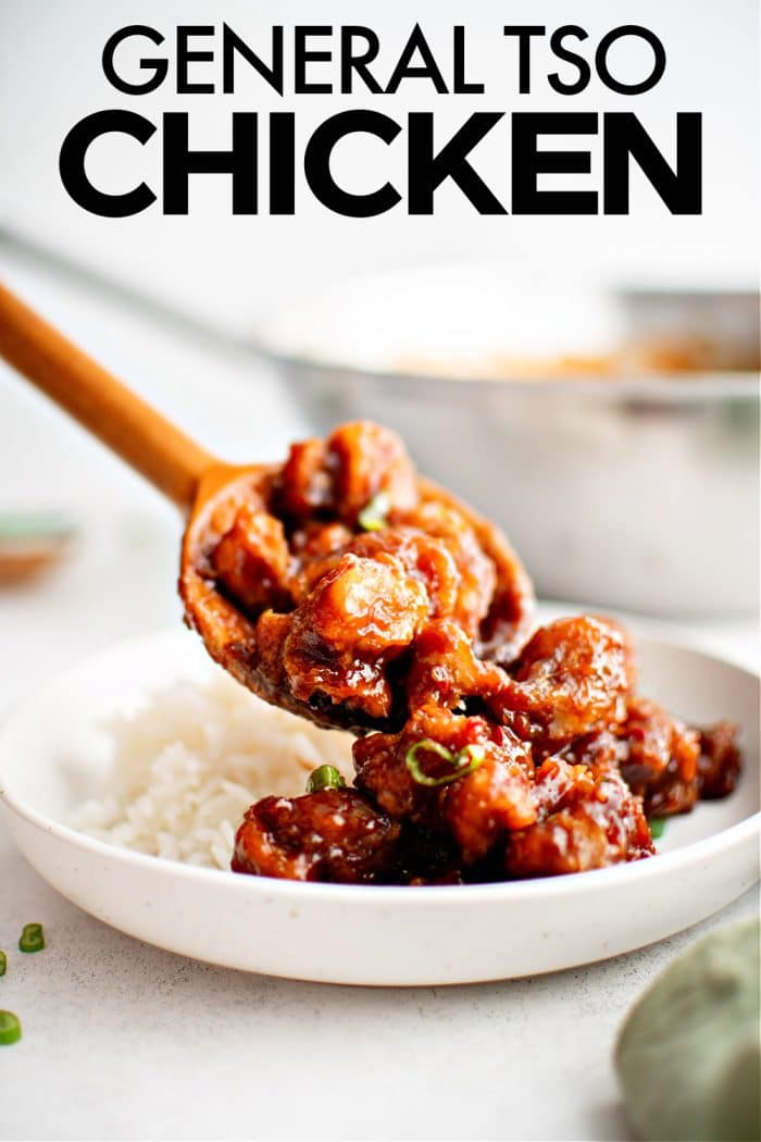 General Tso Chicken pinterest pin image with text