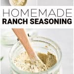 Homemade Ranch Seasoning Recipe Pinterest Pin image collage with text overlay