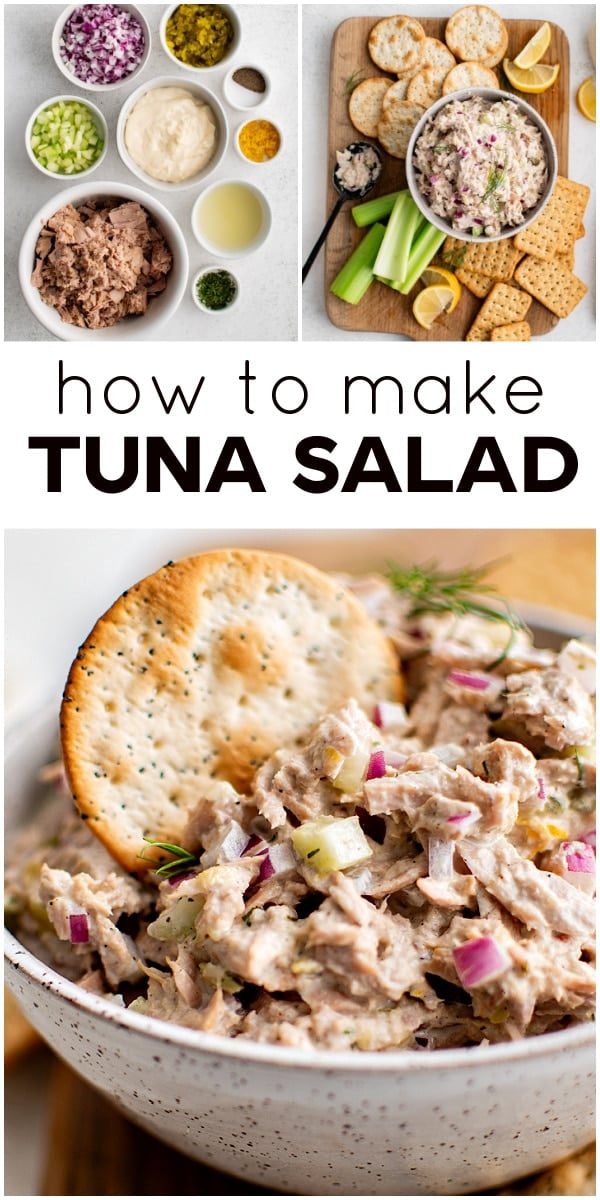 Pinterest Pin for canned tomato salad with three images and text overlay.