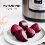 Pinterest Pin image for Instant Pot Beets with one image and text overlay.