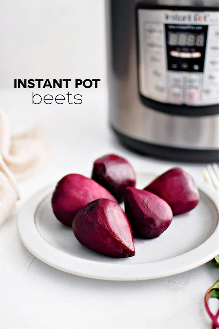 Pinterest Pin image for Instant Pot Beets with one image and text overlay.