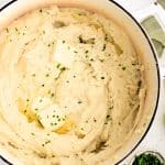 Pinterest Pin image for Boursin Mashed Potatoes Recipe with one image and text overlay.