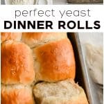 Pinterest Pin for Dinner Rolls with three images and text overlay.