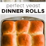 Pinterest Pin for Dinner Rolls with three images and text overlay.
